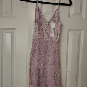 Floral Lavender Mini Dress